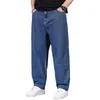Jeans da uomo Uomo Baggy Classic Oversize 42 44 46 48 50 Pantaloni in denim a gamba larga Primavera Autunno Pantaloni casual dritti Abbigliamento taglie forti
