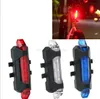 Cycling 5 LED USB Rechargeable mountain Bike Tail Warning Light Rear Safety Lamp Cycling Bicycle Reflector lights 4 Mode taillight accessaries Alkingline