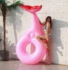 Tubos de anel de natação de sereia gigante de 220 cm, flutuadores infláveis para esportes aquáticos, lindo colchão de empregada do mar, cama de água para natação para adultos, brinquedo de piscina