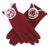 noël femmes élégant gants mode arc long lacé téléphone écran tactile gants hiver sport de plein air chaud cachemire gants mitaines 24 couleurs