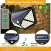 광각 태양열 램프 100LED 1200lm LED 정원 마당 가벼운 PIR 모션 센서 태양 벽 장착 라이트 18650 배터리 토치 램프