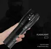 XM-L T6 5000LM Aluminum Waterproof Zoomable LED Flashlight Torch light built in 18650 Battery USB Rechargeable lamp lights Alkingline