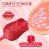 Massager Silicone Rose Dildo Tryckvibrator med klitstimulering Slickande sugande G-Spot-stimulator för kvinnlig vuxen