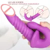 Dildo a doppia testa Top Plug anale in silicone liquido Pene realistico Lesbiche Gay Dong Culo vaginale Ano Doppio uso Orgasmo sessuale Stimolazione AV Massaggio Giocattoli prostatici