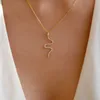 Kettingen Strengen Strings Populaire accessoires kleine slang volledige diamanten ketting persoonlijkheid mode Snake Hanger trui ketting vrouwelijk