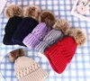 winter thick fleece lining beanie comfrotable soft acrylic hat korean design fur pom ball caps festival christmas women girls ear warmer cap