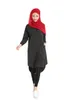 Vêtements ethniques automne Simple décontracté bureau dame couleur unie manches longues bouton chemise hauts élégant musulman femmes basique Blouse