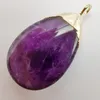 Pendant Necklaces Natural Purple Crystal Stone GEM Bead Teardrop Jewelry S112