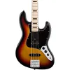 Custom Geddy Lee Jazz Bass 4 snaren 3-kleuren Sunburst elektrische basgitaar, esdoorn hals, zwarte toetsbinding, zwarte blokinleg