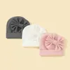 Akcesoria do włosów niemowlęce dziecko solidny kolor Faux Cashmere ciepłe czapkę miękkie nowonarodzone dziewczęta chłopcy oddychające Bowknot Turban Hats for for for for for for for for