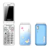 Sbloccato Pretty Flip Woman Telefono cellulare Ampio display Torcia sottile Simpatico stile a conchiglia Two Sim Easy Working Student Cellulare Nessuna fotocamera per Lady Girl