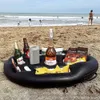 Brinquedo de inflação de ar para verão, mesa flutuante inflável para bebidas de cerveja, jogo de água, bandeja de cerveja flutuante, balde, suporte para copos, festa na piscina