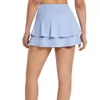 Skirts Women's Pleated Tennis Skirts Sports Solid Color Dance Fitness Skirts Layered Ruffle Mini Skirts with Shorts for Running Workout 230603