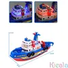 Model Set Creative Children's Electric Fire Boat for Boys Water Spray Education Toy Early Childhood Education Boy Birthday Toys Gift 230602