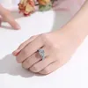 Anel solitário 30 quilates Moissanite anel de casamento de luxo redondo brilhante halo de diamante anéis de noivado para mulheres jóias de noiva incluem caixa Z0603