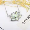Pendant Necklaces Fire White Opal Lotus Flower Necklace Pendants Fashion Jewelry For Women Girls Drop