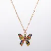 Pendant Necklaces Lovely Butterfly Shape Colorful Rhinestone For Women Design Wedding Party Jewelry Gifts Accessories