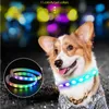 Coleiras 11 cores LED Dog Collar Cuttable ABS Tubo Magic Strip Light USB Recarregável Colorido Piscando Brilhante Segurança Luminosa para Animais de Estimação