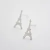 Piccoli orecchini a bottone a forma di torre Eiffel per donna, ragazza, lega, argento, belle torri, orecchini, bei gioielli, orecchino semplice