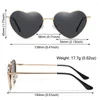 Solglasögon Trendiga UV400-skydd Metal Frame Fancy Accessories Hjärtformade Fashion Shades 90-tals Glasögon Heart Sun