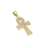 Pendentif Colliers Hommes Femmes Clés Ankh Croix Déclaration Collier Bijoux Égyptiens Bling Strass Plaqué Or Chaîne En Acier Inoxydable L Dh0Rz