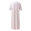 Mannen Casual Shirts Mode Moslim Mannen Jubba Thobes Arabisch Pakistan Dubai Kaftan Abaya Gewaden Islamitische Kleding Saoedi-Arabië Witte Lange Blouse