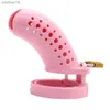 Massage Male ABS Chastity Device Cock Cage With 5 Size Penis Ring Chastity sex toy For man Prevent masturbation Fashion cage toys L230518