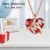 母の日愛のネックレス "I love youmom" Red Love Mom Necklace母の日ギフトママの誕生日