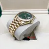 Luxe horloge GLOEDNIEUWE Heren Automatische Horloges Dag Datum 40 228238 Fluted Bezel Groene Casino Wijzerplaat