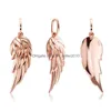 Hanger Kettingen Gepersonaliseerde 925 Sterling Sier Feather Wing Ketting Hip Hop Sieraden Accessoires Voor Mannen Vrouwen Charm 14K Rose Gold Dhend