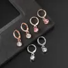 Charm Crystal Drop Küpe Kadınlar için Külük Gül Altın Renk Pembe Açık Moda Takı Kız Xmas R230603