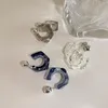 Boucles d'oreilles créoles rétro géométrique losange Transparent acrylique pour femmes élégant 2023 à la mode Boucle Oreille Femme bijoux
