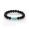 Beaded 19 Colors Natural Stone Black Volcanic Lava Beads Essential Oil Diffuser Bracelet Nce Yoga Pseira Buddha Jewelry Drop Deliver Dh1Ee