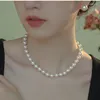 Necklace Earrings Set Feeling Accessories Freshwater Pearl Series Collar Chain Light Luxury Design Neckchain