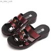 Kobiety Sandały Moda Summer Nowe PU skórzane Kampy Kapłaty Dam Casualne kliny plażowe buty Mother Flats Sandals Bezpłatna wysyłka L230518