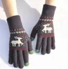 Kerst Herten Winter warme Handschoenen unisex Dames Heren Volledige Vinger Handwarmer Touchscreen Gebreide Wol Dikke fleece Wanten