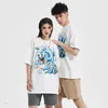 Herr t-shirts sommar mode t-shirt män hip hop streetwear blå dinosaurie tryckt t shirt harajuku bomull casual tshirt kort ärm toppar tees j230509