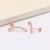 Boucles d'Oreilles Clou Chic Bijoux Argent Fille 925 Sterling Zircon Incrusté Corail Non Allergique Boucle d'Oreille