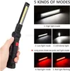 Portable COB Flashlight Torch USB Rechargeable LED Work Light Magnetic COB Lanterna Hanging Hook Lamp For Outdoor Camping repair Tool