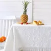 Table Cloth White Rectangular Tablecloth Thicken Cotton Linen With Tassel For Pink Wedding Dining Kitchen Desk Decoration