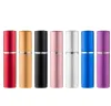 5ml Portable Mini Aluminum Refillable Perfume Bottle With Spray Empty Makeup Containers With Atomizer rechargeable self pump Essential