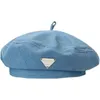 Ball Caps designer Ins Net Red Denim beret Children Summer Thin Light Blue Metallic Logo Artist Bud Hat 6NBU