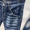 Jeans pour hommes décontracté lettre impression trou peinture en aérosol mode à la mode MotoBiker haute rue Denim tissu pantalon 088 #