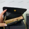 Womens Shoulder Bag Sheep Skin Ringer Grain Spread Sew Handbag Hardware Metal Buckle Matelasse Chain Crossbody Bags Can Press Gold Ball Mini Makeup Box Black 19x10cm