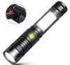 Mini T6 flashlight Portable LED Magnetic Flashlights Torch USB Rechargeable Repair lights Aluminium Zoom Torchlights Camping lantern Lamp Alkingline