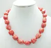CHOKER 15 мм натуральное нерегулярное розовое коралловое ожерелье 18 "