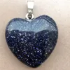 Collane con ciondolo Avventurina Occhio di tigre Lapislazzuli Cristallo Opale Blu sabbia Goldstone Cuore 1 pz WB894