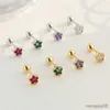 Charm Colorful Mini Star Flat Ear Stud örhängen för kvinnor Multicolor Body Jewelry R230603