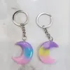 Chaveiros Cute Girls Flatback Gradient Keyring Heart Moon Star Keychain Car Trinket Feminino Jóias Festa Presente de Casamento Llaveros Para Mujer