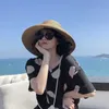 Wide Brim Hats Summer Hepburn Style Retro Design Women's Black Beach Holiday Big Sun Hat G230603